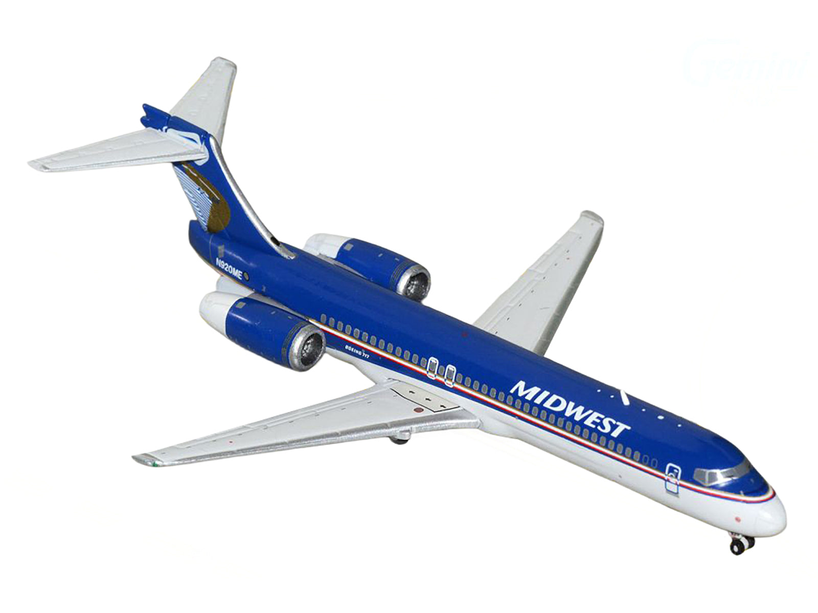 Boeing 717-200 Commercial Aircraft "Midwest Airlines" (N920ME) Blue and White 1/400 Diecast Model Airplane by GeminiJets-DiecastModeler.com