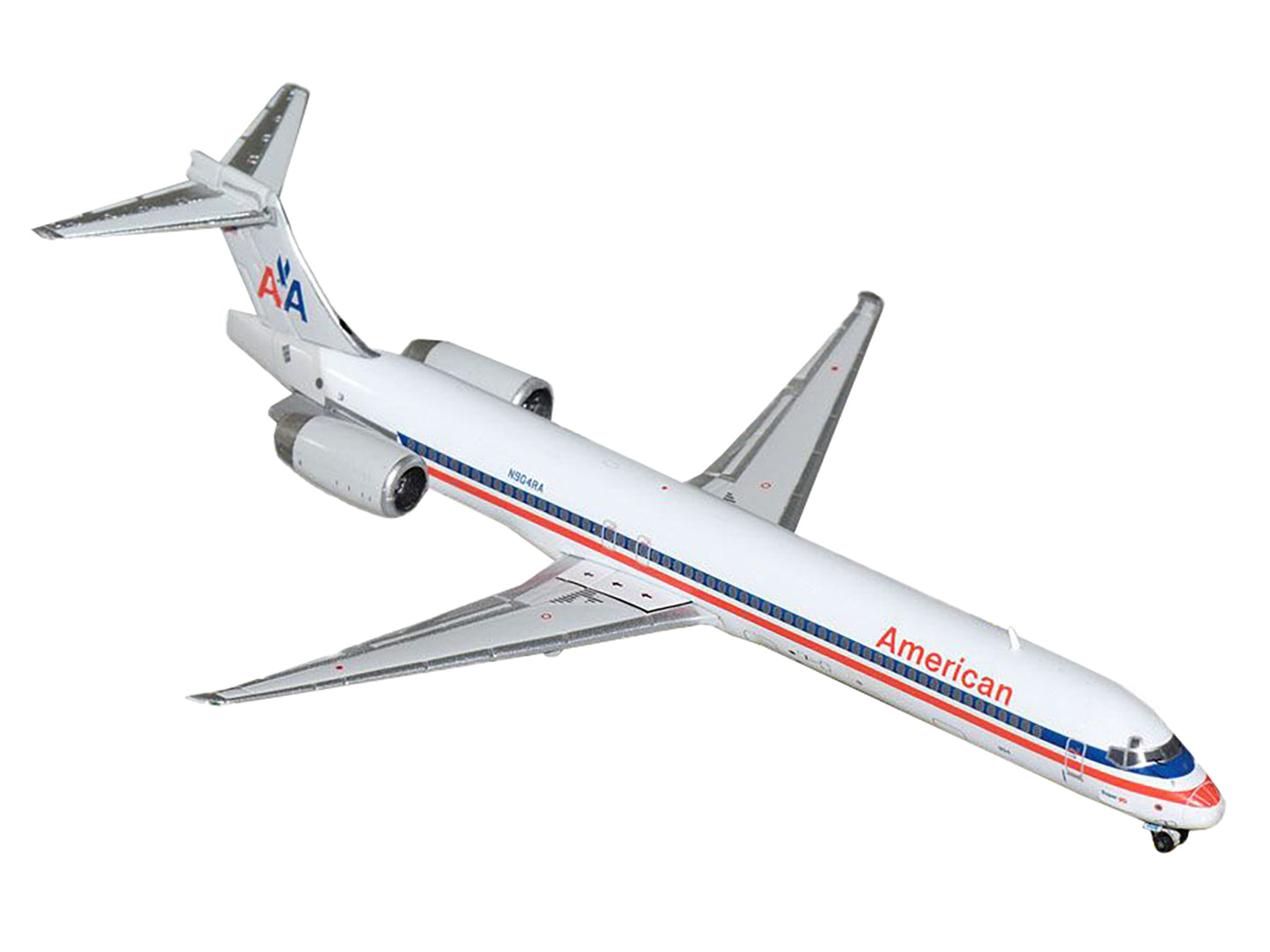 McDonnell Douglas MD-90 Commercial Aircraft "American Airlines" (N904RA) White with Blue and Red Stripes 1/400 Diecast Model Airplane by GeminiJets