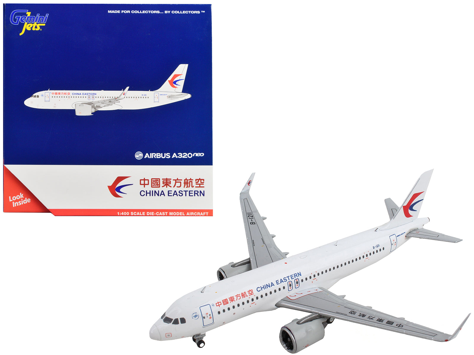 Airbus A320neo Commercial Aircraft "China Eastern Airlines" White 1/400 Diecast Model Airplane by GeminiJets-DiecastModeler.com
