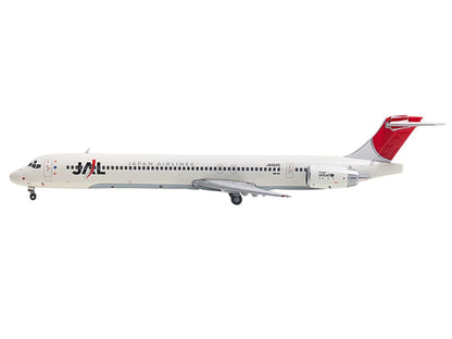 McDonnell Douglas MD-90 Commercial Aircraft "Japan Airines" (JA002D) White with Red Tail 1/400 Diecast Model Airplane by GeminiJets