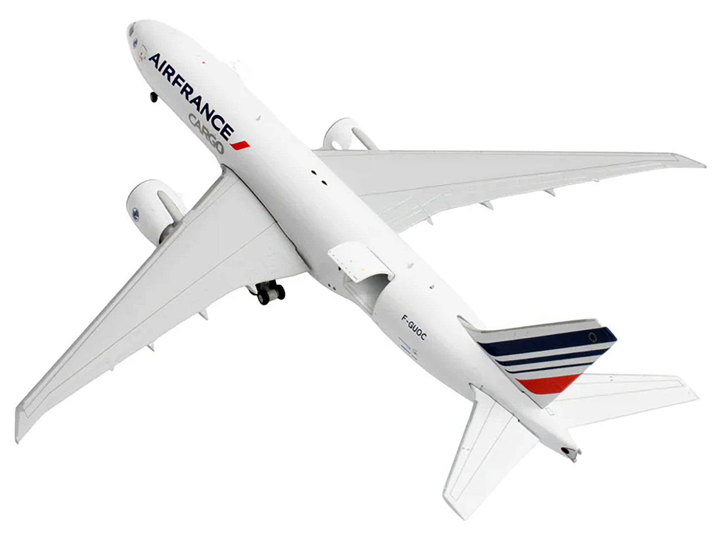Boeing 777F Commercial Aircraft "Air France Cargo" (F-GUOC) White with Red and Blue Striped Tail "Interactive Series" 1/400 Diecast Model Airplane by GeminiJets