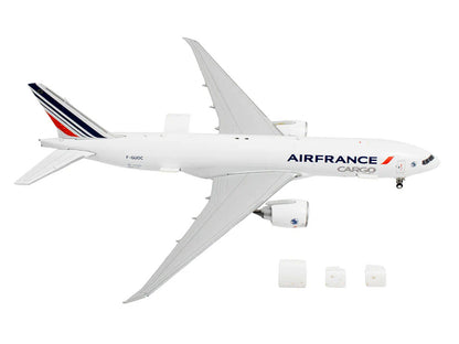 Boeing 777F Commercial Aircraft "Air France Cargo" (F-GUOC) White with Red and Blue Striped Tail "Interactive Series" 1/400 Diecast Model Airplane by GeminiJets