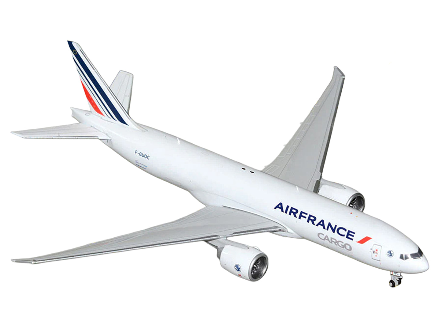 Boeing 777F Commercial Aircraft "Air France Cargo" (F-GUOC) White with Red and Blue Striped Tail 1/400 Diecast Model Airplane by GeminiJets