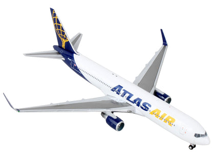 Boeing 767-300ER Commercial Aircraft "Atlas Air" White and Blue 1/400 Diecast Model Airplane by GeminiJets-DiecastModeler.com
