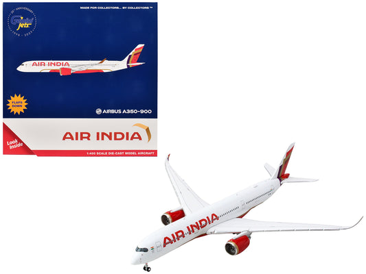 Airbus A350-900 Commercial Aircraft with Flaps Down "Air India" (VT-JRH) White with Tail Graphics 1/400 Diecast Model Airplane by GeminiJets-DiecastModeler.com