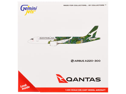 Airbus A220-300 Commercial Aircraft "QantasLink - Minyma Kutjara Tjukurpa" (VH-X4A) White with Graphics 1/400 Diecast Model Airplane by GeminiJets