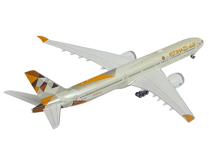Boeing 777-9 Commercial Aircraft "Etihad Airways" (A6-FAA) Beige with Tail Graphics 1/400 Diecast Model Airplane by GeminiJets