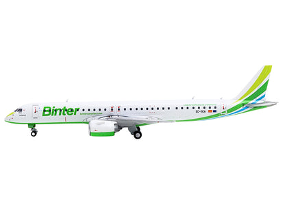 Embraer E195-E2 Commercial Aircraft "Binter Canarias" (EC-OEA) White with Green Tail Stripes Stripes 1/400 Diecast Model Airplane by GeminiJets-DiecastModeler.com