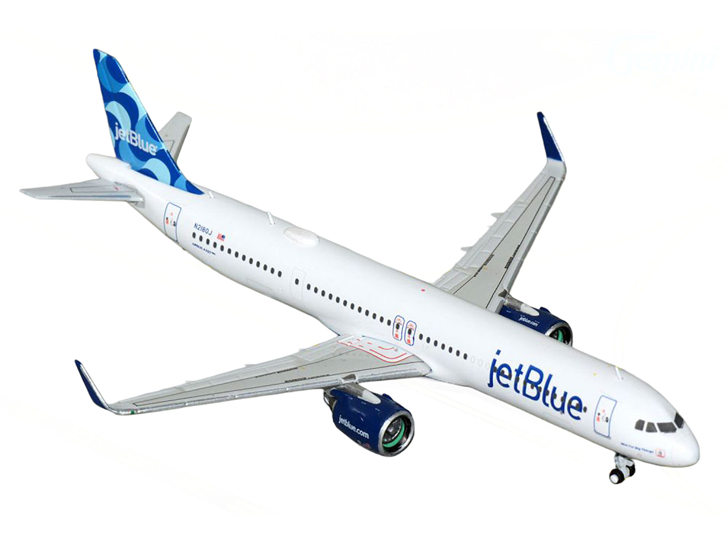 Airbus A321neo Commercial Aircraft "JetBlue Airways" (N2180J) White with Blue Tail 1/400 Diecast Model Airplane by GeminiJets
