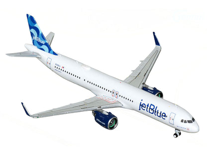Airbus A321neo Commercial Aircraft "JetBlue Airways" (N2180J) White with Blue Tail 1/400 Diecast Model Airplane by GeminiJets