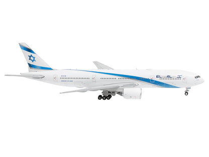 Boeing 777-200ER Commercial Aircraft "EL AL Israel Airlines" (4X-ECB) White with Blue Stripes 1/400 Diecast Model Airplane by GeminiJets