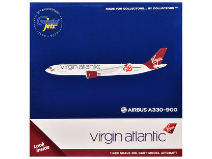Airbus A330-900 Commercial Aircraft "Virgin Atlantic" (G-VSRB) Gray with Red Tail 1/400 Diecast Model Airplane by GeminiJets