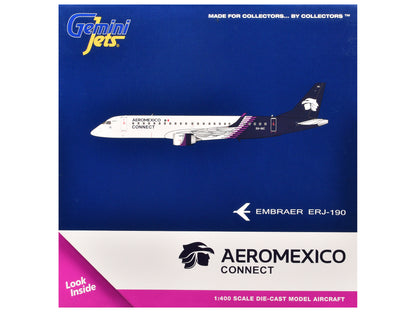 Embraer ERJ-190 Commercial Aircraft "Aeromexico Connect" (XA-IAC) White with Dark Blue Tail 1/400 Diecast Model Airplane by GeminiJets