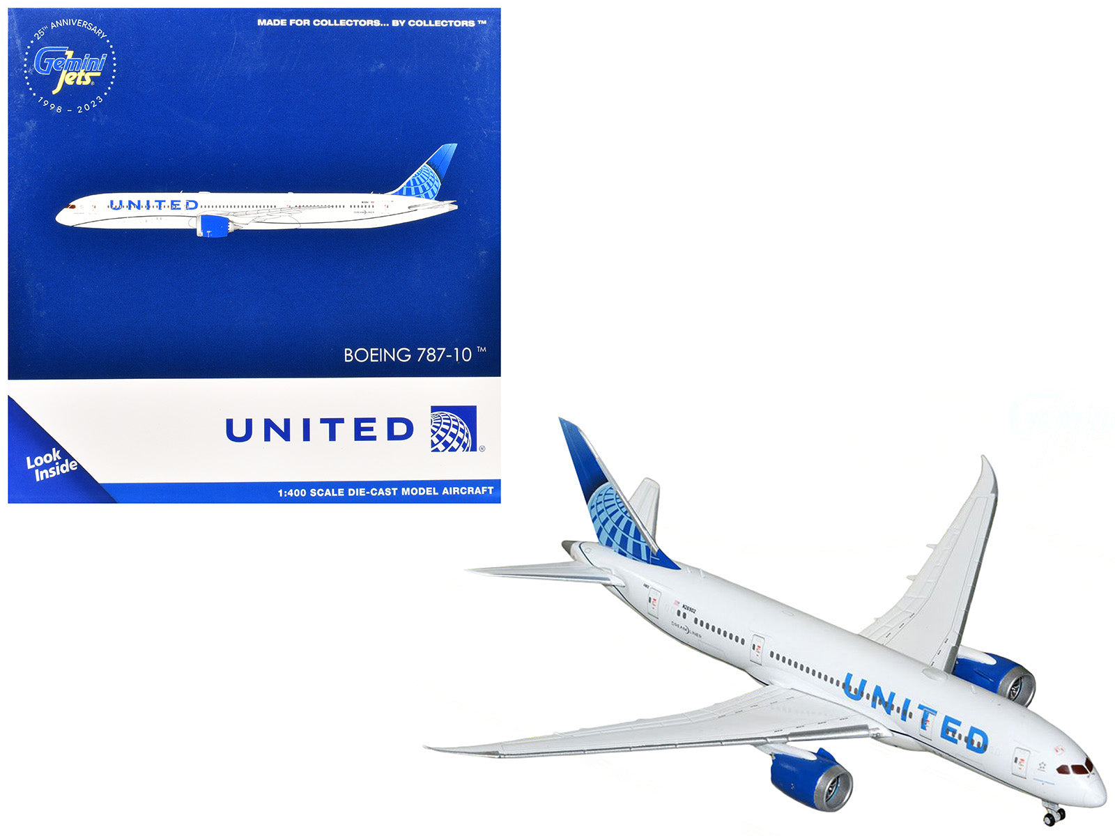 Boeing 787-8 Commercial Aircraft "United Airlines" (N26902) White with Blue Tail 1/400 Diecast Model Airplane by GeminiJets-DiecastModeler.com