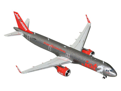 Airbus A321neo Commercial Aircraft "Jet2" (G-SUNO) Gray Metallic with Red Tail 1/400 Diecast Model Airplane by GeminiJets