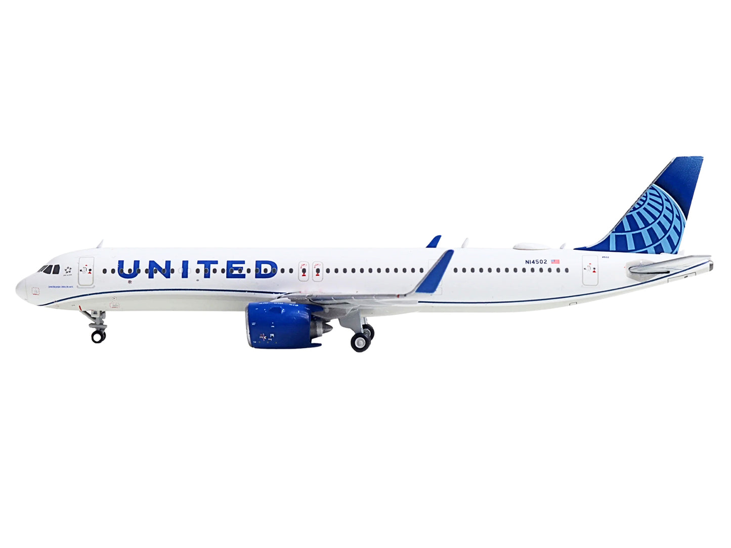 Airbus A321neo Commercial Aircraft "United Airlines" (N14502) White with Blue Tail 1/400 Diecast Model Airplane by GeminiJets