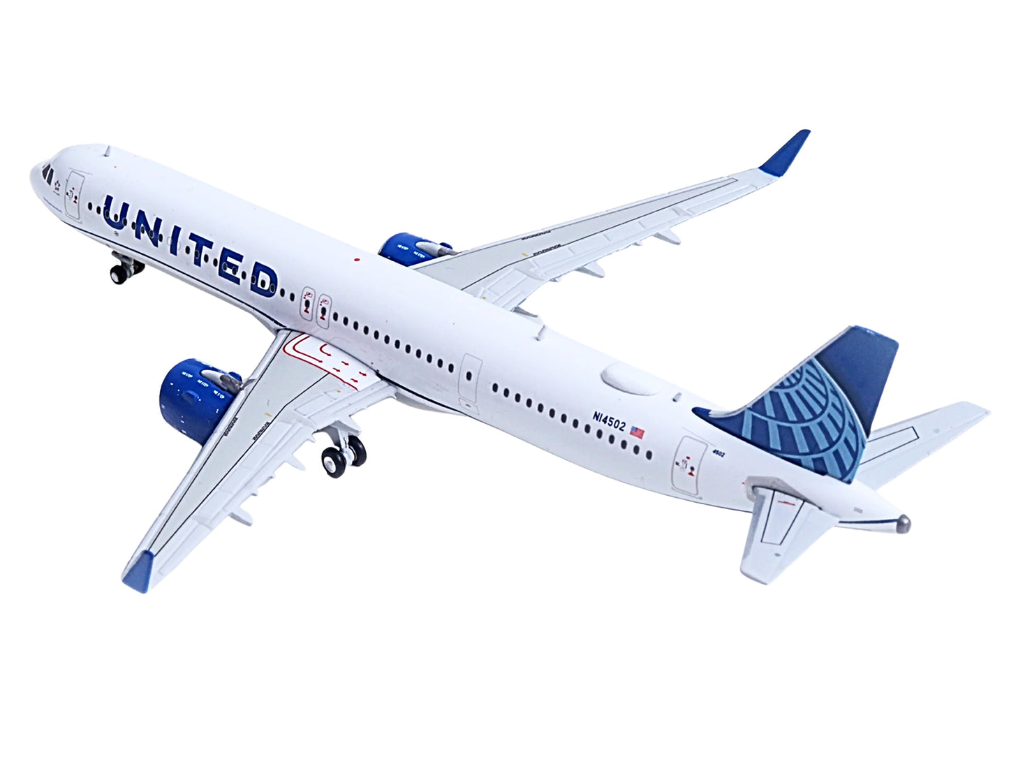 Airbus A321neo Commercial Aircraft "United Airlines" (N14502) White with Blue Tail 1/400 Diecast Model Airplane by GeminiJets