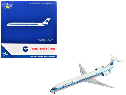 McDonnell Douglas MD-90 Commercial Aircraft "China Northern Airlines" (B-2253) White with Blue Stripes 1/400 Diecast Model Airplane by GeminiJets-DiecastModeler.com