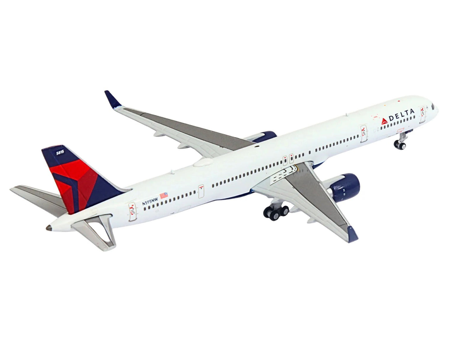 Boeing 757-300 Commercial Aircraft "Delta Air Lines" (N595NW) White with Red and Blue Tail 1/400 Diecast Model Airplane by GeminiJets