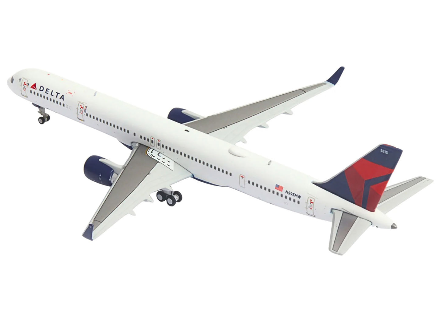 Boeing 757-300 Commercial Aircraft "Delta Air Lines" (N595NW) White with Red and Blue Tail 1/400 Diecast Model Airplane by GeminiJets