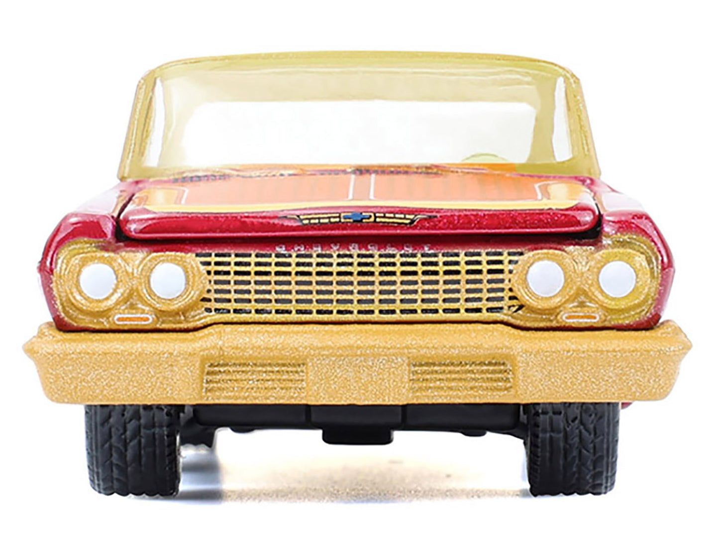 1963 Chevrolet Impala Lowrider "Michael Heralda Special Edition" Red Metallic with Cream Top and Interior with Gold Graphics "Hobby Exclusive" Series 1/64 Diecast Model Car by Greenlight