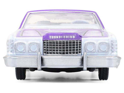1973 Ford Thunderbird Lowrider "Michael Heralda Special Edition" Purple Metallic with Graphics and White Interior "Hobby Exclusive" Series 1/64 Diecast Model Car by Greenlight