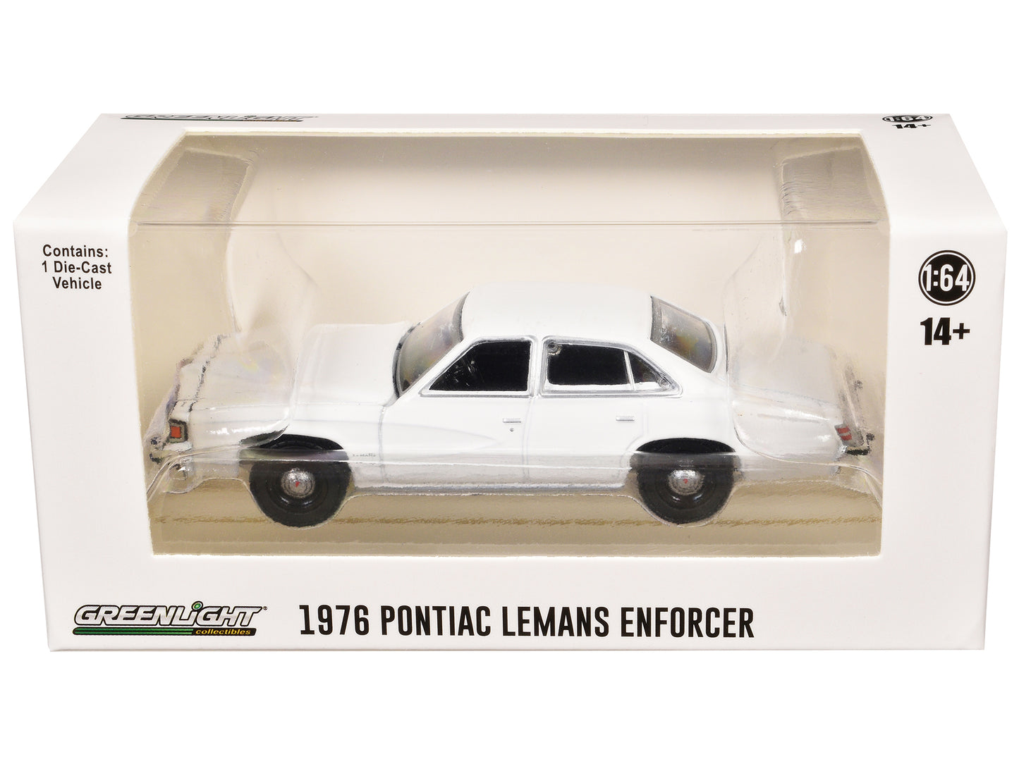 1976-77 Pontiac LeMans Enforcer White "Hot Pursuit - Hobby Exclusive" Series 1/64 Diecast Model Car by Greenlight