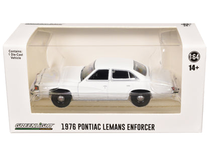 1976-77 Pontiac LeMans Enforcer White "Hot Pursuit - Hobby Exclusive" Series 1/64 Diecast Model Car by Greenlight