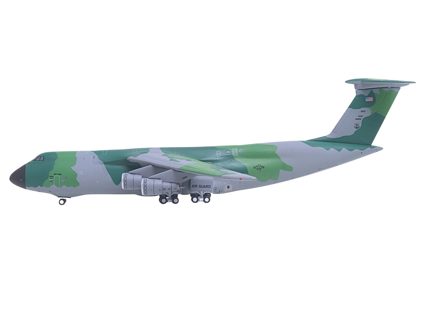 Lockheed C-5M Super Galaxy Transport Aircraft "New York Air National Guard 105th Airlift Wing Stewart Air National Guard Base" United States Air Force (68-0226) Green Camouflage "Gemini Macs" Series 1/400 Diecast Model Airplane by GeminiJets-DiecastModeler.com