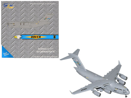 Boeing C-17 Globemaster III Transport Aircraft "Dover Air Force Base - United States Air Force" (06-6168) Gray "Gemini Macs" Series 1/400 Diecast Model Airplane by GeminiJets