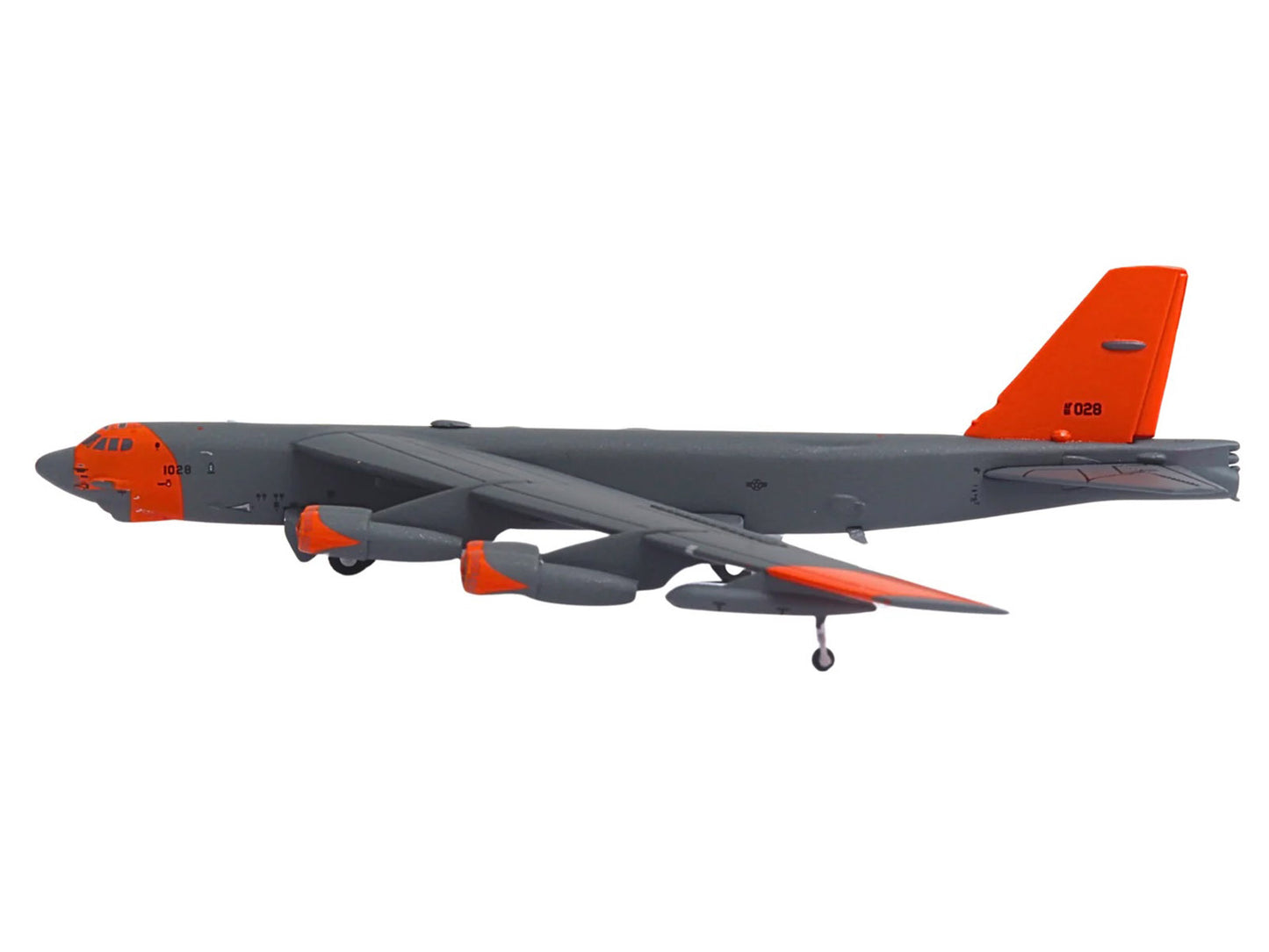 Boeing B-52 Stratofortress Bomber Aircraft "Barksdale AFB 49th Test and Evaluation Squadron" (61-0028) United States Air Force "Gemini Macs" Series 1/400 Diecast Model Airplane by GeminiJets