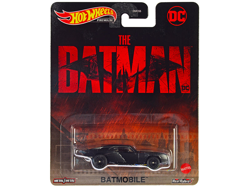 Batmobile Matt Black "The Batman" (2022) Movie "DC Comics" Diecast Model Car by Hot Wheels-DiecastModeler.com