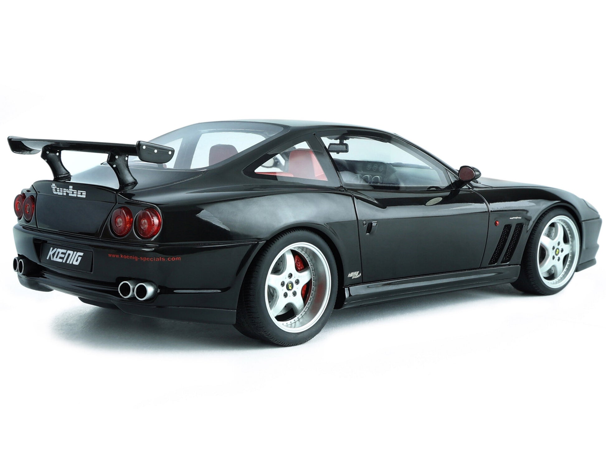 1997 Ferrari 550 "Koenig Special" Black with Red Interior 1/18 Model Car by GT Spirit-DiecastModeler.com