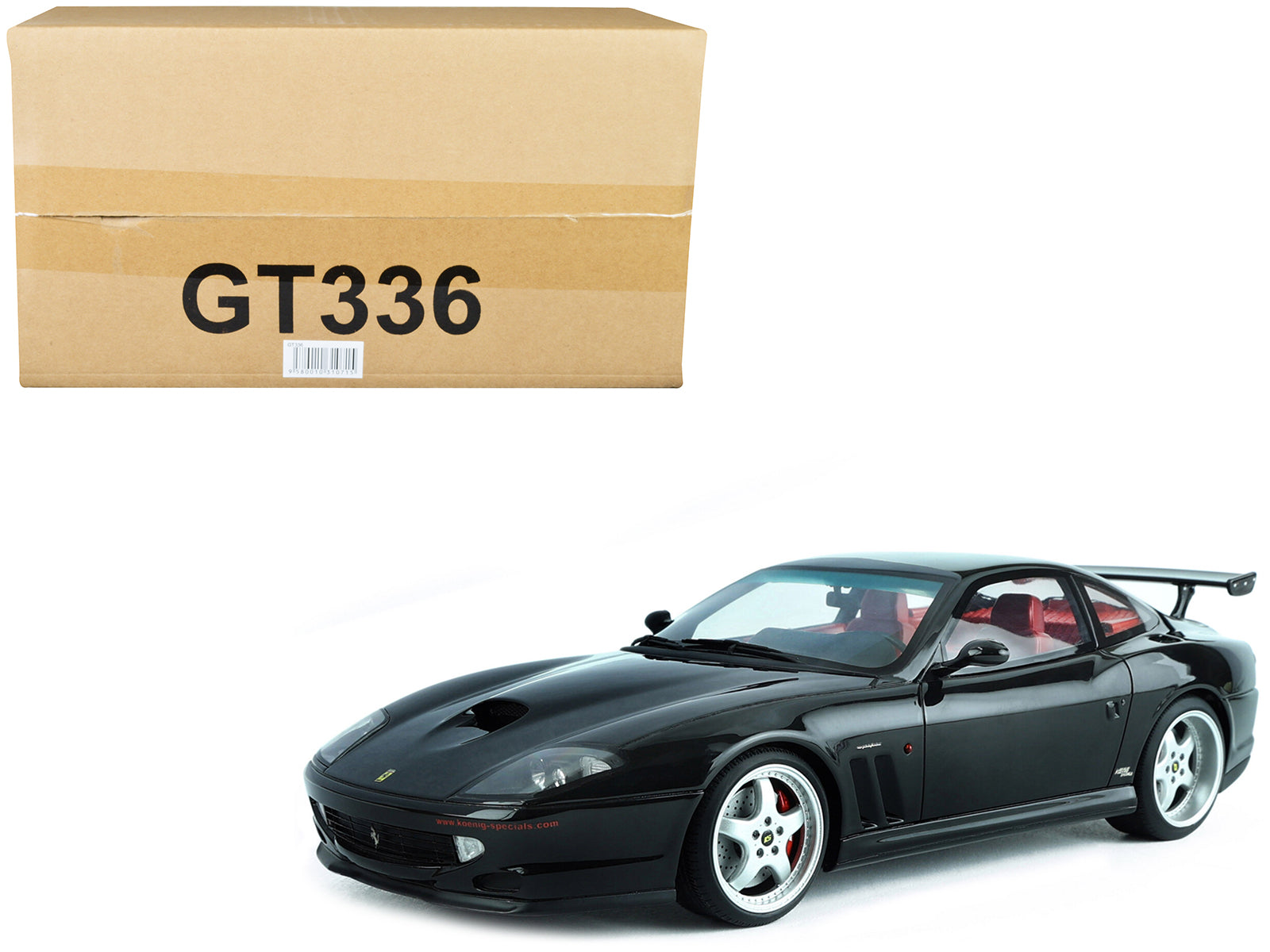 1997 Ferrari 550 "Koenig Special" Black with Red Interior 1/18 Model Car by GT Spirit-DiecastModeler.com