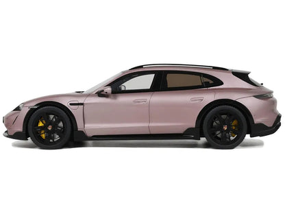 2022 Porsche Taycan Turbo S Cross Turismo Pink Metallic 1/18 Model Car by GT Spirit
