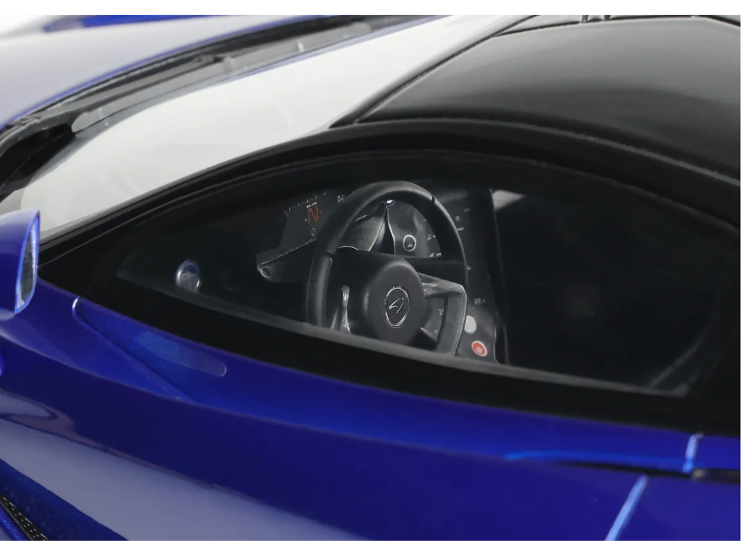 2023 McLaren 750S Coupe Blue Metallic with Black Top 1/18 Model Car by GT Spirit