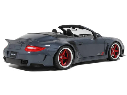 Porsche 911 LB-Works Alpha 9 Gray with Black Hood 1/18 Model Car by GT Spirit