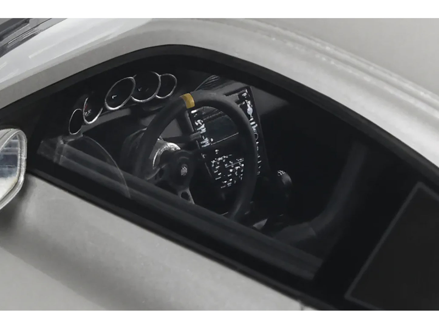 2024 Porsche 911 RWB Abu Silver Metallic with Black Hood 1/18 Model Car by GT Spirit