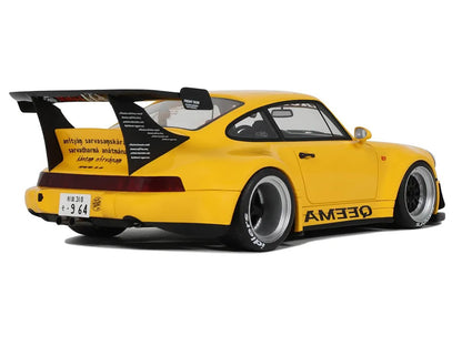 2024 Porsche 911 (964) RWB "Qeema" Yellow 1/18 Model Car by GT Spirit-DiecastModeler.com
