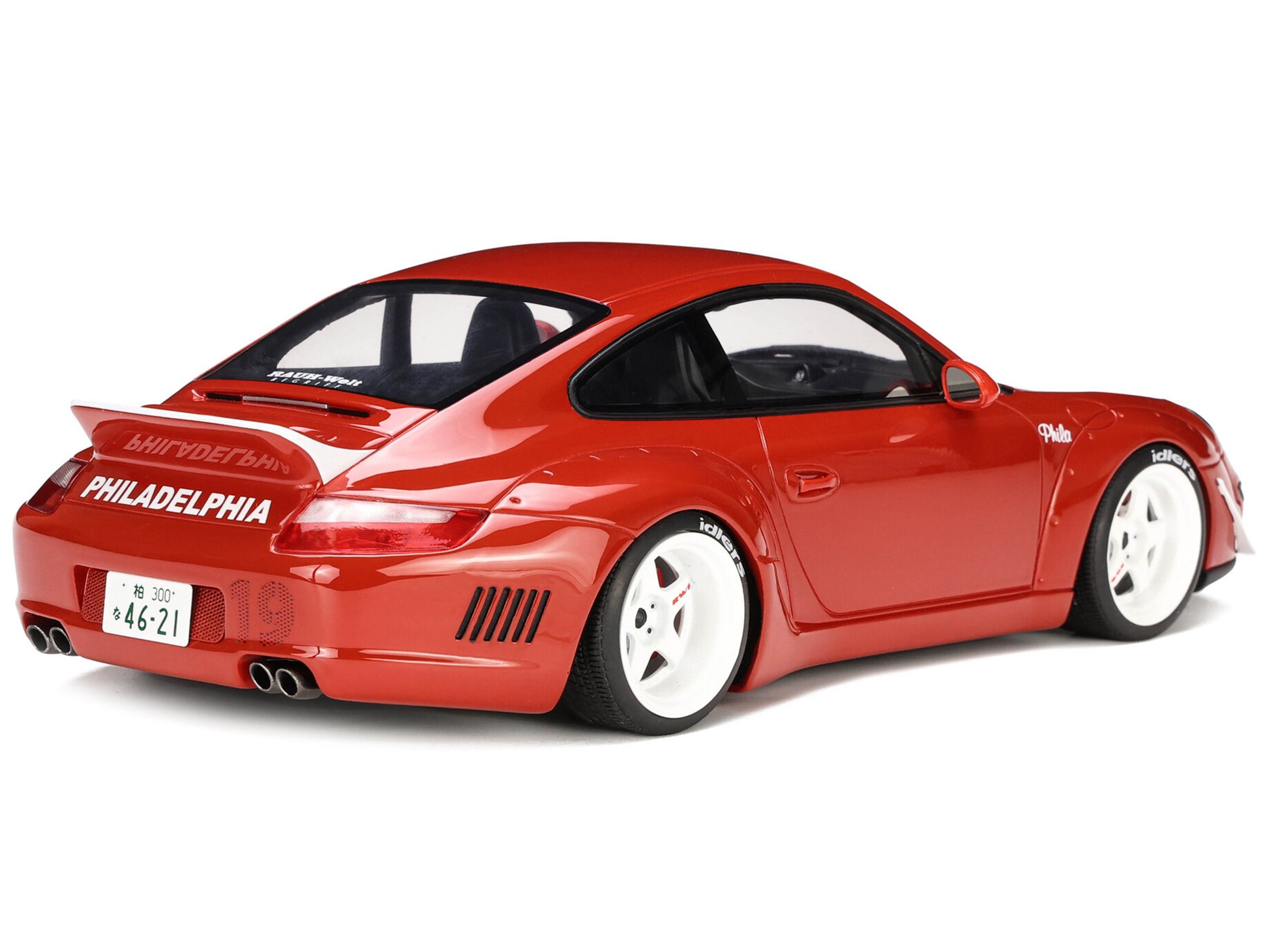 2021 Porsche 911 RWB "AKA Phila" Red 1/18 Model Car by GT Spirit-DiecastModeler.com