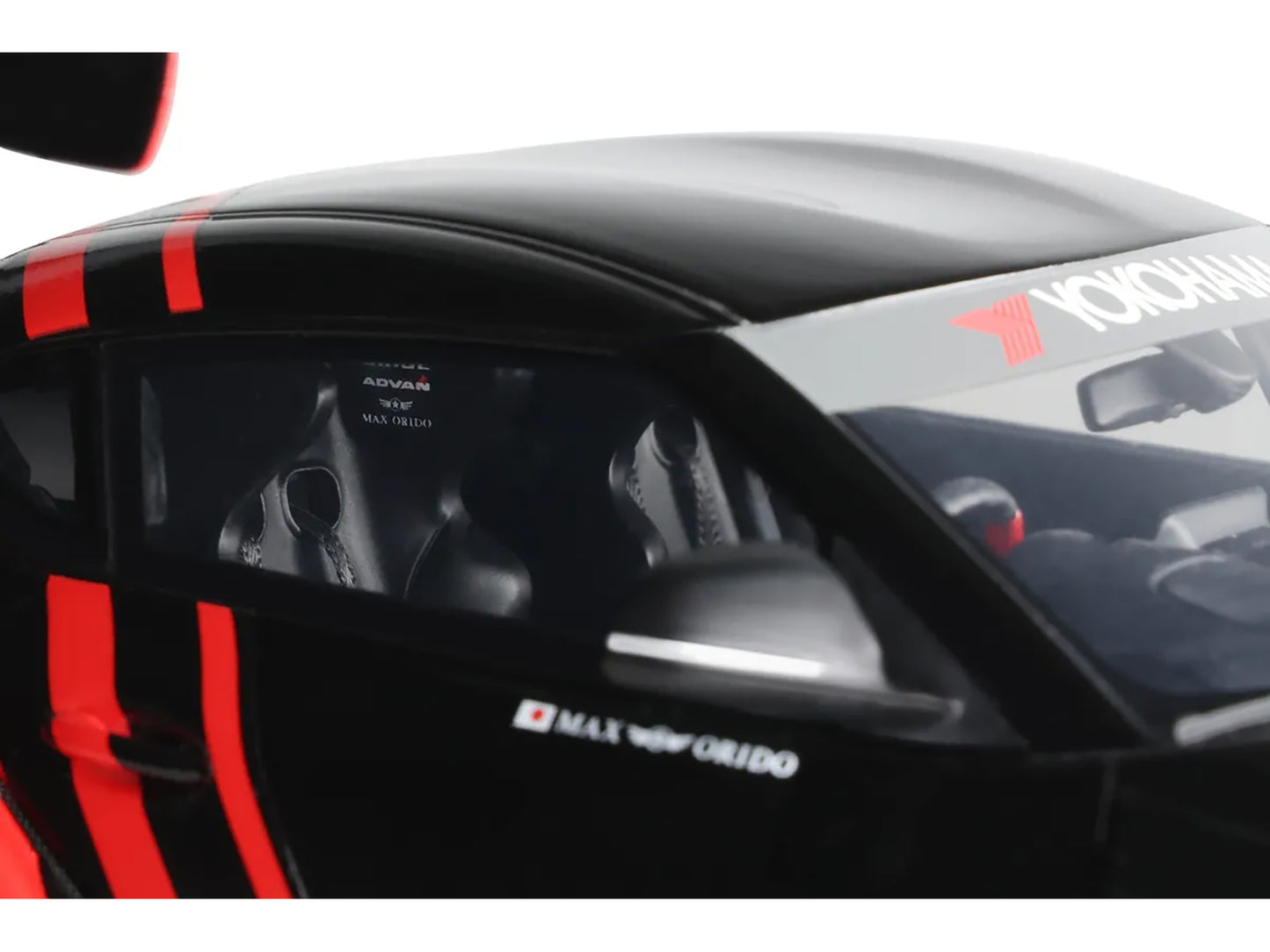 2020 Toyota Supra GR RHD (Right Hand Drive) "Advan" Black and Red 1/18 Model Car by GT Spirit