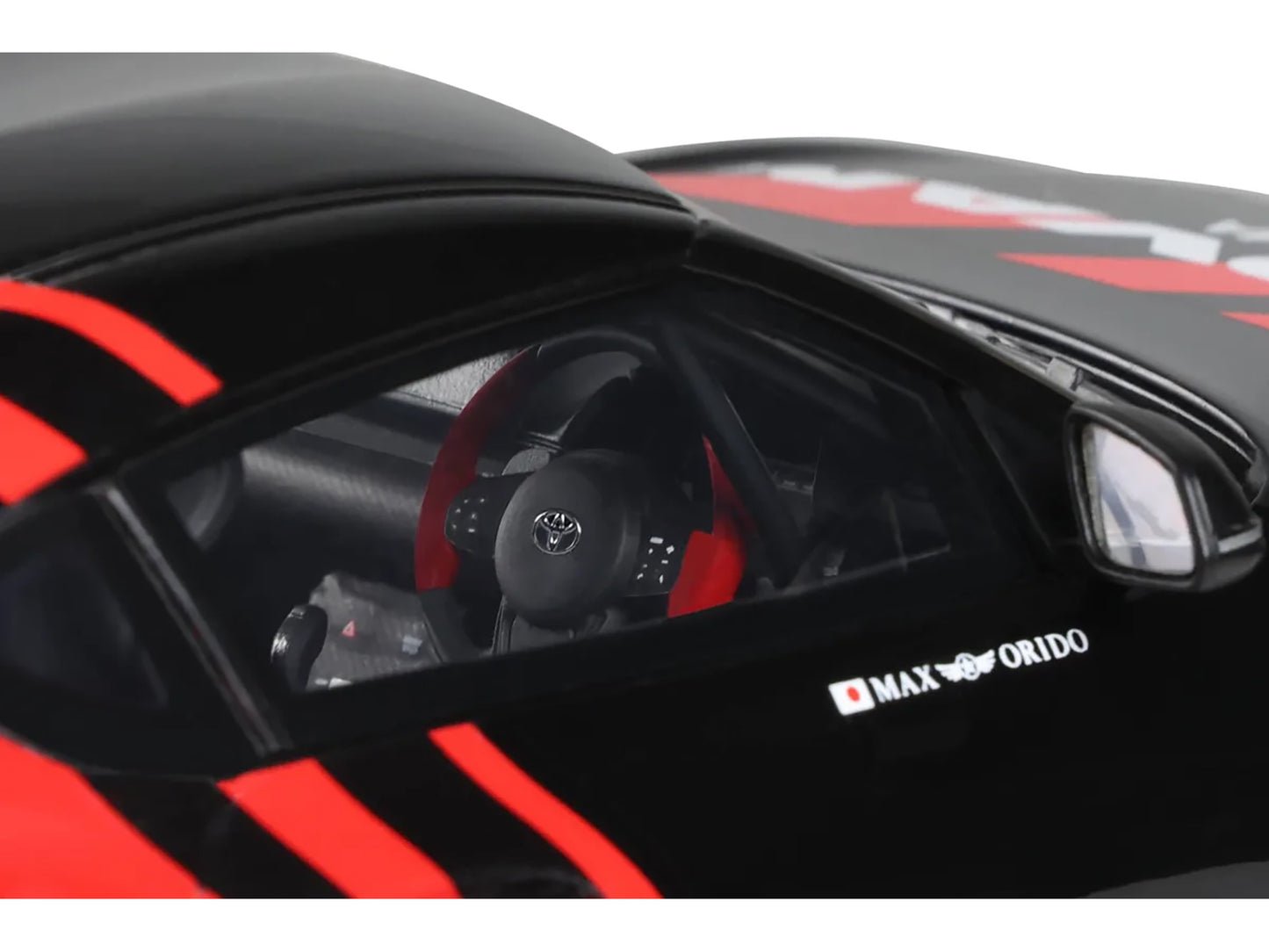 2020 Toyota Supra GR RHD (Right Hand Drive) "Advan" Black and Red 1/18 Model Car by GT Spirit