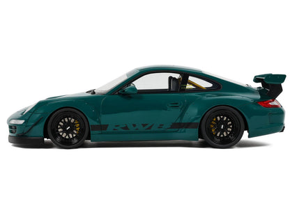 2021 RWB Bodykit "Syunkashuto" Green with Black Stripes 1/18 Model Car by GT Spirit-DiecastModeler.com