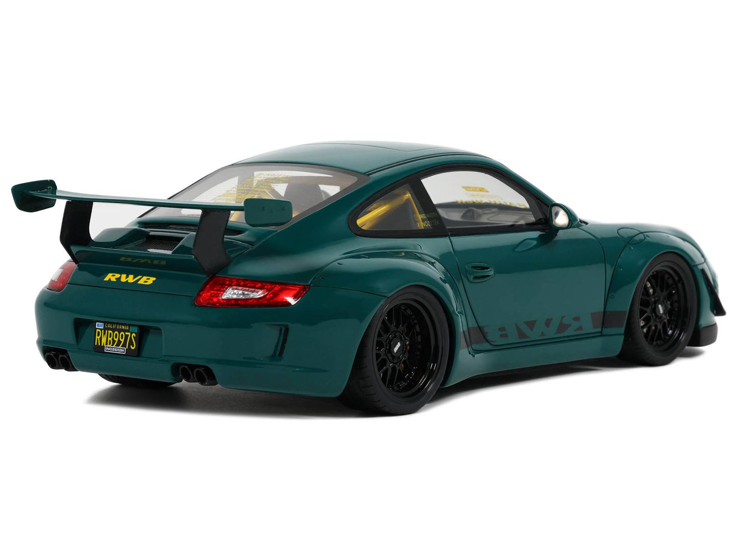 2021 RWB Bodykit "Syunkashuto" Green with Black Stripes 1/18 Model Car by GT Spirit-DiecastModeler.com