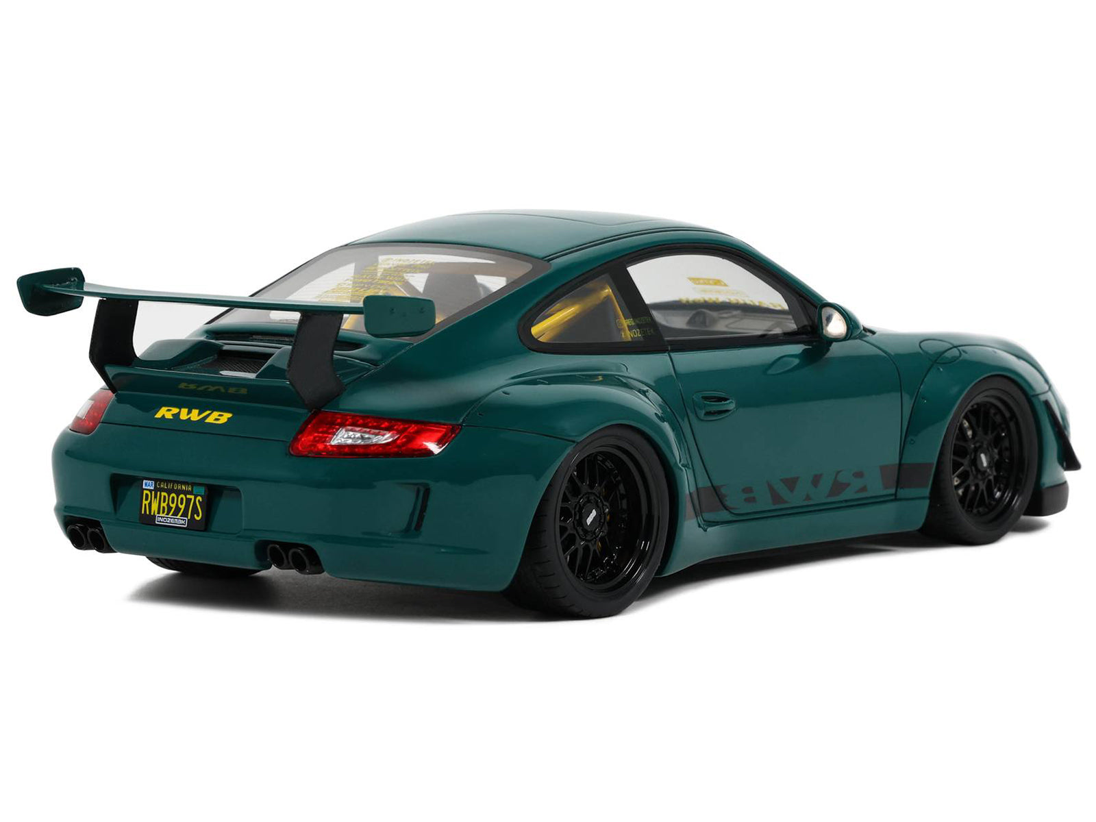 2021 RWB Bodykit "Syunkashuto" Green with Black Stripes 1/18 Model Car by GT Spirit-DiecastModeler.com