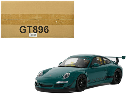 2021 RWB Bodykit "Syunkashuto" Green with Black Stripes 1/18 Model Car by GT Spirit-DiecastModeler.com