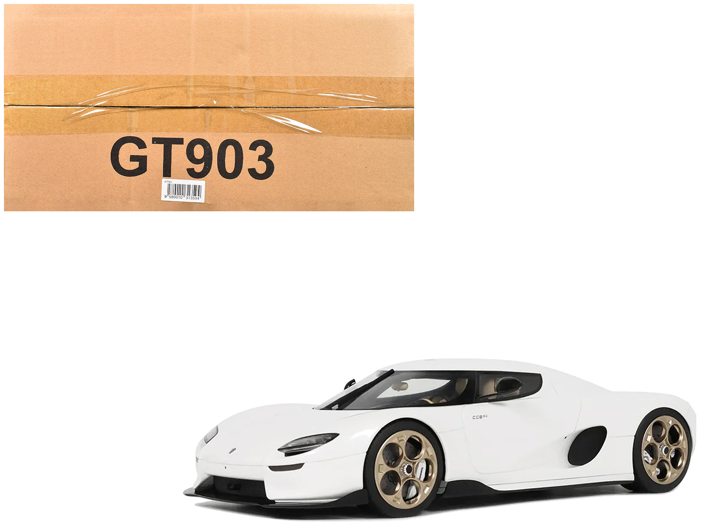 2024 Koenigsegg CC850 Crystal White 1/18 Model Car by GT Spirit