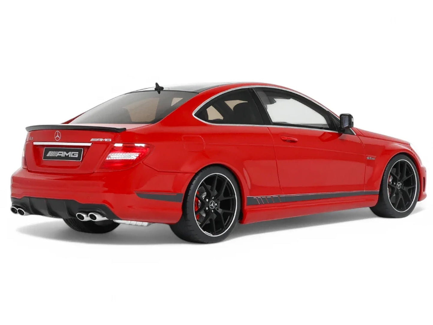 2014 Mercedes-Benz C63 AMG Red with Black Top 1/18 Model Car by GT Spirit
