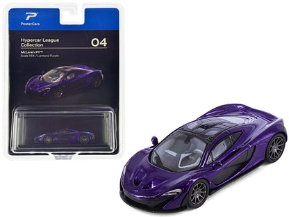 McLaren P1 Lantana Purple Metallic with Black Top "Hypercar League Collection" 1/64 Diecast Model Car by PosterCars-DiecastModeler.com