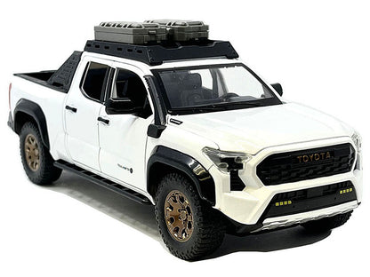 2024 Toyota Tacoma Trailhunter Edition Pickup Truck White Metallic 1/24 Diecast Model Car